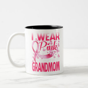 I Wear Pink In Memory Of My Grandmom Two-Tone Coffee Mug