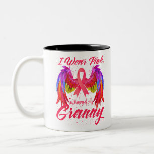 I Wear Pink In Memory Of My Granny Breast Cancer Two-Tone Coffee Mug