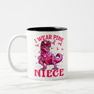 I Wear Pink In Memory Of My Niece Breast Cancer Two-Tone Coffee Mug