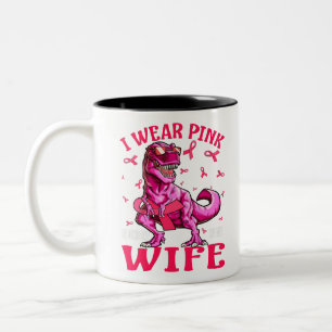 I Wear Pink In Memory Of My Wife Breast Cancer Two-Tone Coffee Mug