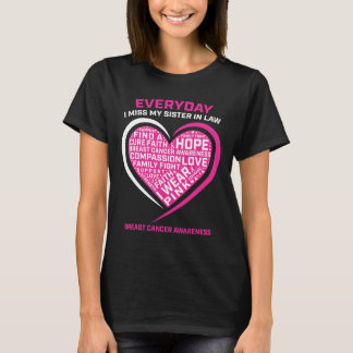 I Wear Pink In Memory Sister In Law Breast Cancer  T-Shirt