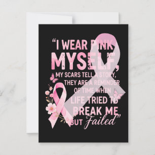I Wear Pink Inspirational Cancer Survivor Postcard