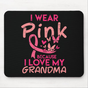 I Wear Pink Love My Grandma Breast Cancer Awarenes Mouse Pad