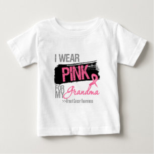 I Wear Pink Ribbon For My Grandma Breast Cancer Baby T-Shirt