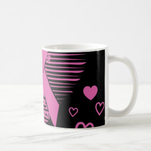 I Wear Pink Ribbon Heart Cool Breast Cancer Awaren Coffee Mug