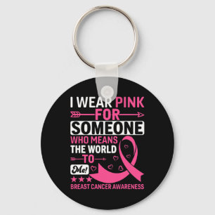 I Wear Pink Someone Who Means The World To Me Brea Key Ring