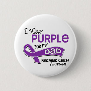 I Wear Purple 42 Dad Pancreatic Cancer 6 Cm Round Badge