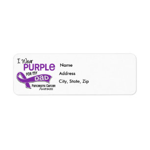I Wear Purple 42 Dad Pancreatic Cancer Return Address Label