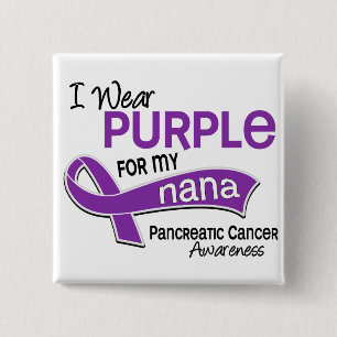 I Wear Purple 42 Nana Pancreatic Cancer 15 Cm Square Badge