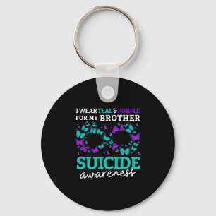 I Wear Purple And Teal For My Brother Suicide Prev Key Ring