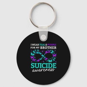 I Wear Purple And Teal For My Brother Suicide Prev Key Ring