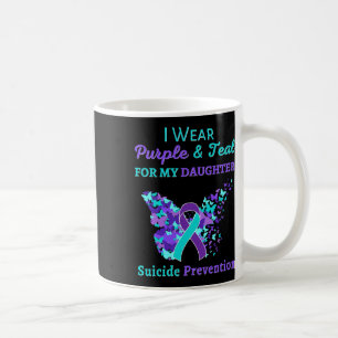 I Wear Purple And Teal For My Daughter Suicide Pre Coffee Mug