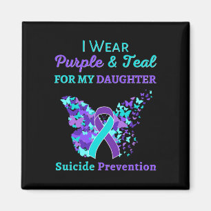 I Wear Purple and Teal for My Daughter Suicide Pre Magnet