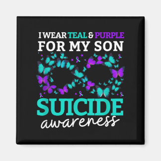 I Wear Purple And Teal For My Son Prevention 2025 Magnet