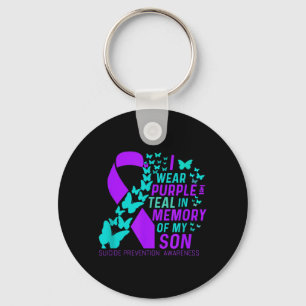 I Wear Purple And Teal For My Son Prevention 2026 Key Ring