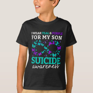 I Wear Purple And Teal For My Son Suicide Preventi T-Shirt