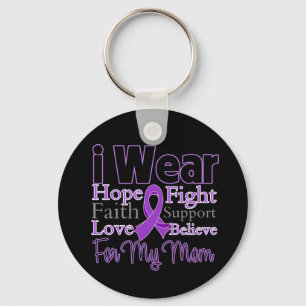 I Wear Purple Collage Mum - Pancreatic Cancer Key Ring