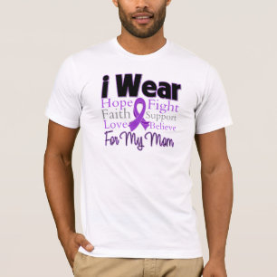 I Wear Purple Collage Mum - Pancreatic Cancer T-Shirt