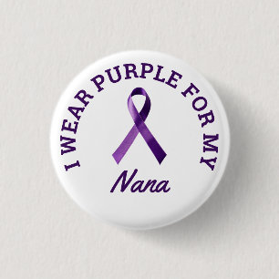 I Wear Purple Customisable Alzheimer's Awareness  3 Cm Round Badge