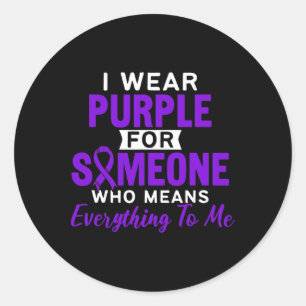 I Wear Purple Epilepsy Epilepsia Epileptic Seizure Classic Round Sticker