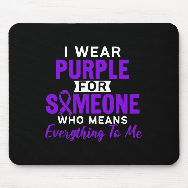 I Wear Purple Epilepsy Epilepsia Epileptic Seizure Mouse Pad (Front)