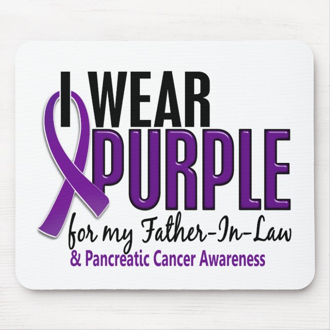 I Wear Purple Father-In-Law 10 Pancreatic Cancer Mouse Pad (Front)