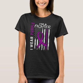 I Wear Purple Fighter Epilepsy Awareness Flag Wome T-Shirt