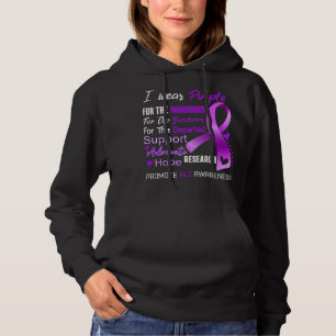 I Wear Purple For Alz Awareness Support Alz Warrio Hoodie
