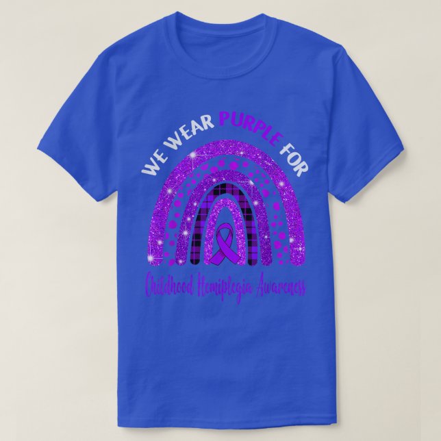 I Wear Purple For Childhood Hemiplegia Awareness C T-Shirt (Design Front)