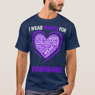 I Wear Purple For Childhood Hemiplegia Awareness F T-Shirt