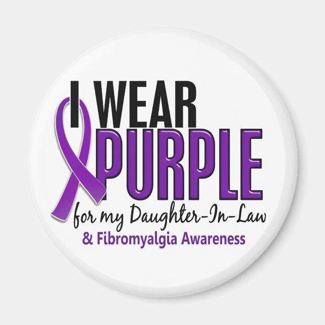 I Wear Purple For Daughter-In-Law 10 Fibromyalgia Magnet (Front)