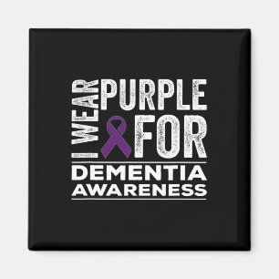 I Wear Purple For Dementia Awareness Heimerheimer Magnet