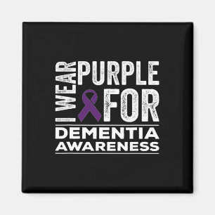 I Wear Purple For Dementia Awareness Heimerheimer Magnet
