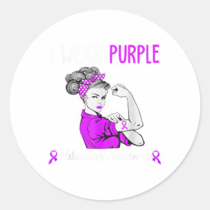 I Wear Purple For Dementia Heimers Awareness _1 Classic Round Sticker