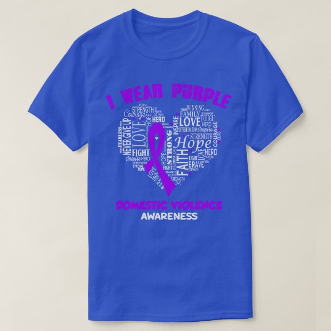 I Wear Purple For Domestic Violence Awareness Fait T-Shirt (Design Front)