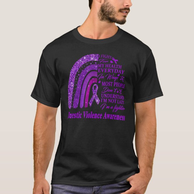 I Wear Purple For Domestic Violence Awareness Warr T-Shirt (Front)
