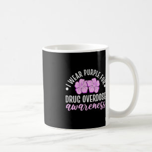 I Wear Purple For Drug Overdose Awareness Floral F Coffee Mug