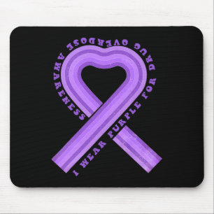 I Wear Purple For Drug Overdose Awareness Ribbon R Mouse Pad