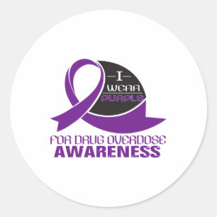 I Wear Purple For Drug Overdose Awareness Tee1 Classic Round Sticker