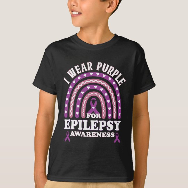 I Wear Purple For Epilepsy Awareness Epilepsy Awar T-Shirt (Front)