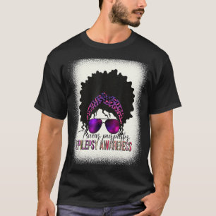 I Wear Purple For Epilepsy Awareness Messy Bun Fit T-Shirt