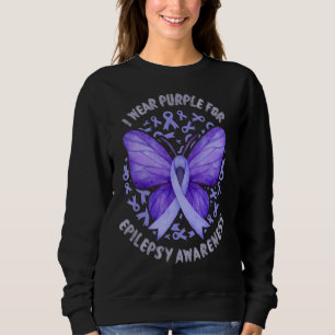 I Wear Purple For Epilepsy Awareness Purple Butter Sweatshirt