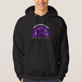 I Wear Purple For Epilepsy Awareness Purple Ribbon Hoodie