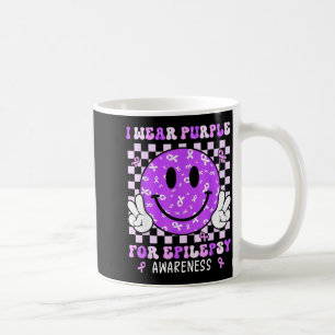 I Wear Purple For Epilepsy Awareness Smile Face Em Coffee Mug