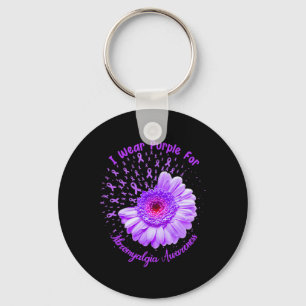 I Wear Purple For Fibromyalgia Awareness Survivor Key Ring