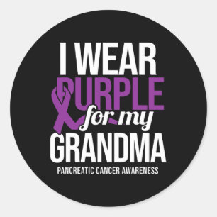 I Wear Purple For Grandma Pancreatic Cancer Awaren Classic Round Sticker