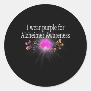 I Wear Purple For Heimerheimer Awareness Classic Round Sticker