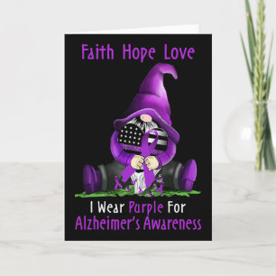 I Wear Purple For Heimerheimer Awareness Gnome Fai Card