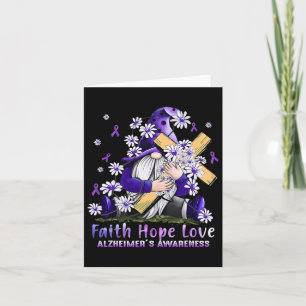 I Wear Purple For Heimerheimer Awareness Gnome Fai Card
