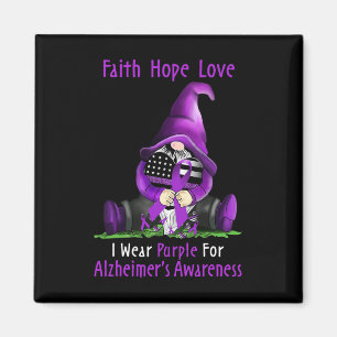 I Wear Purple For Heimerheimer Awareness Gnome Fai Magnet
